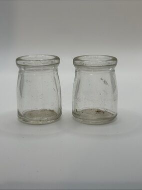 Vintage Clear Glass Mini Creamer Jars